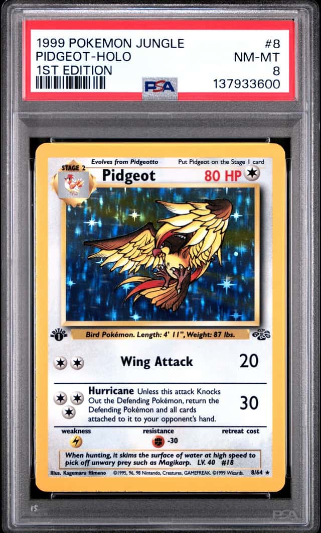 Pidgeot 8/64 Jungle Holo 1st Edition PSA 8 - 1999 Pokemon TCG