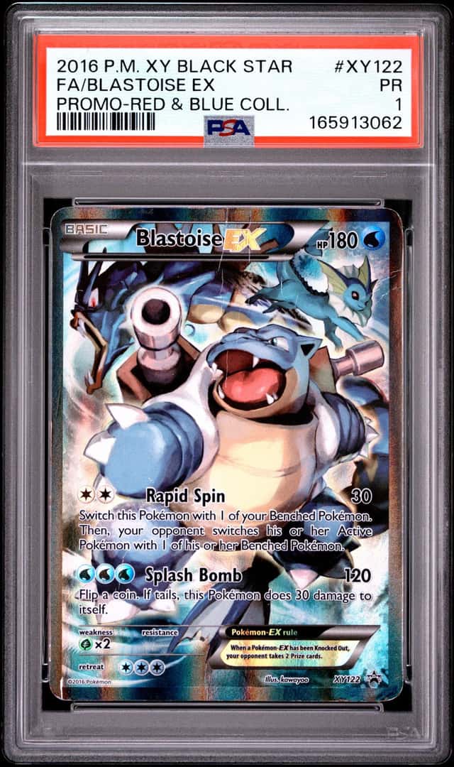 Pokemon Blastoise EX Black Star Promo XY122 Red & Blue Coll. PSA 1