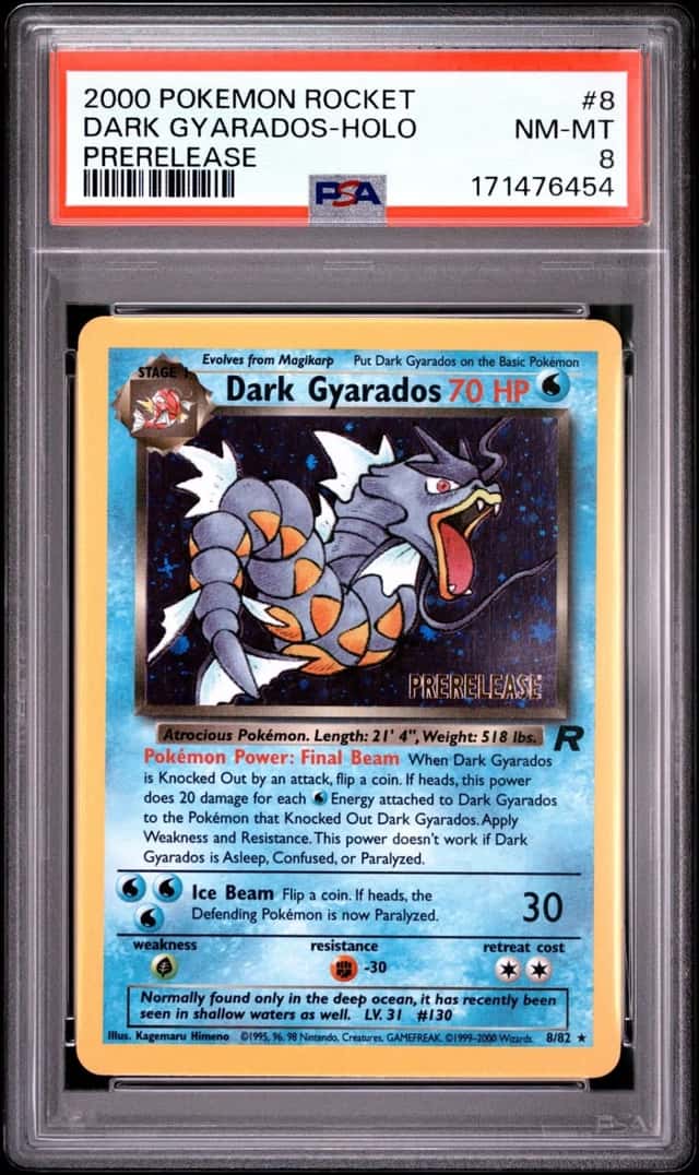 Dark Gyarados Holo 8 Prerelease Rocket Pokemon PSA 8 *454