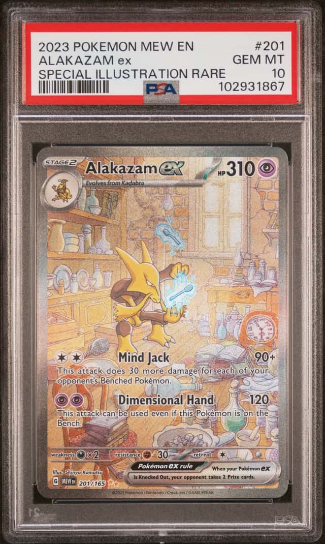 ALAKAZAM EX 2023 POKEMON 151 201/165 SPECIAL ILLUSTRATION RARE PSA 10 Q3963-7