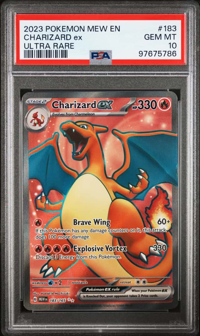 Pokemon TCG Charizard ex 183/165 Scarlet & Violet 151 Ultra Rare Holo PSA 10