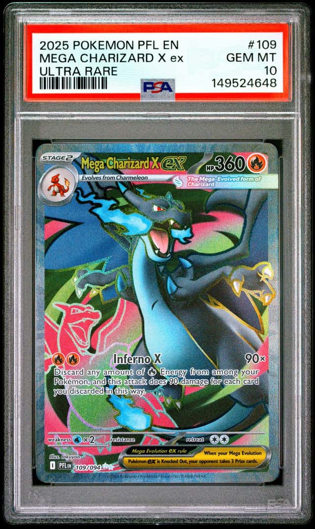 Pokemon TCG Mega Charizard X Ex 109/094 Holo Ultra Rare English PSA 10