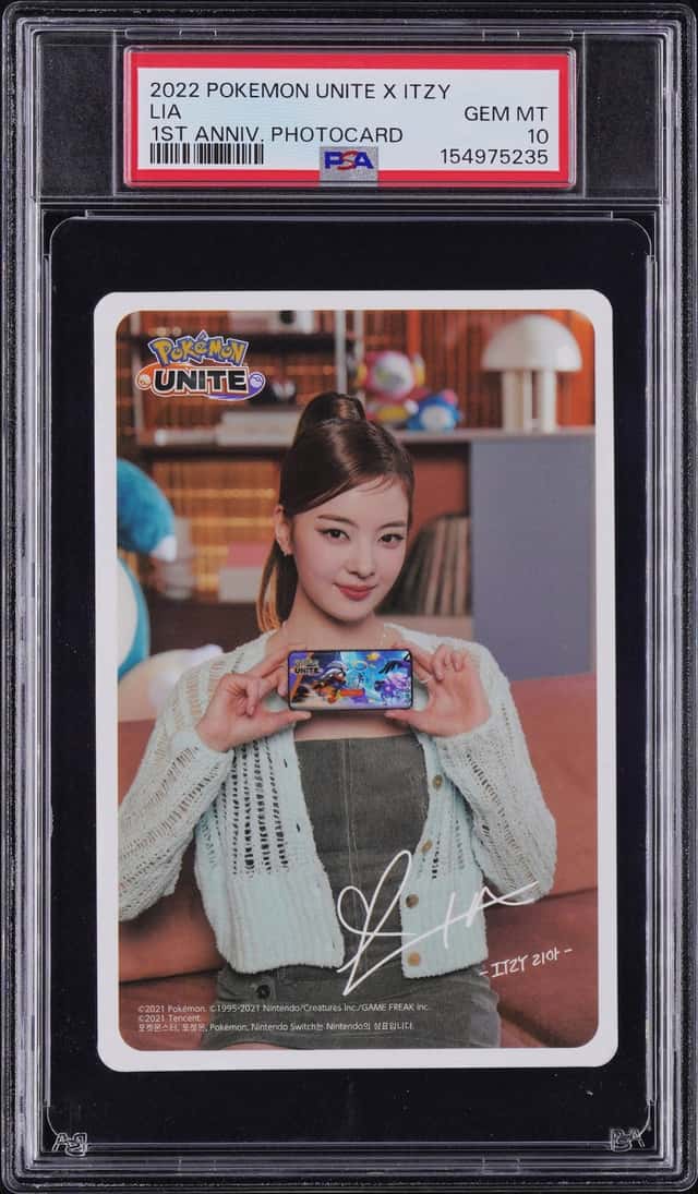 2022 Pokemon Unite x Itzy Lia 1st Anniversary Photocard PSA 10 GEM MINT