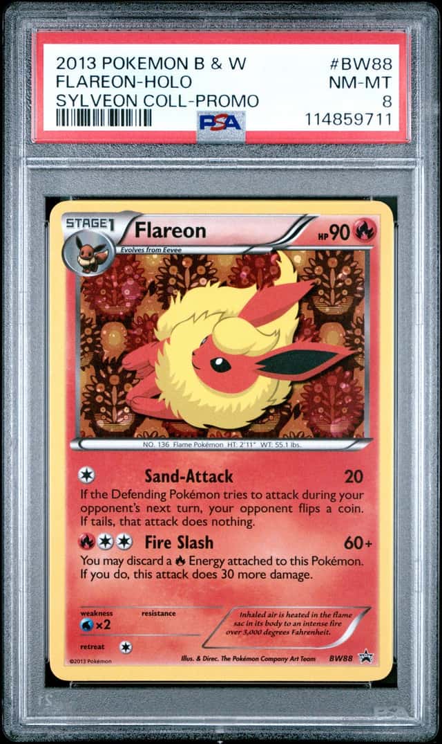 Pokemon Flareon Holo Promo BW88 Sylveon Coll. PSA 8