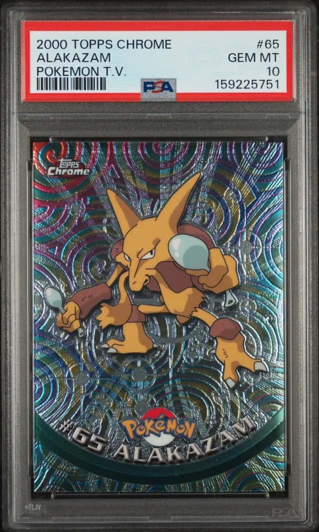 2000 TOPPS CHROME POKEMON T.V. #65 ALAKAZAM PSA 10