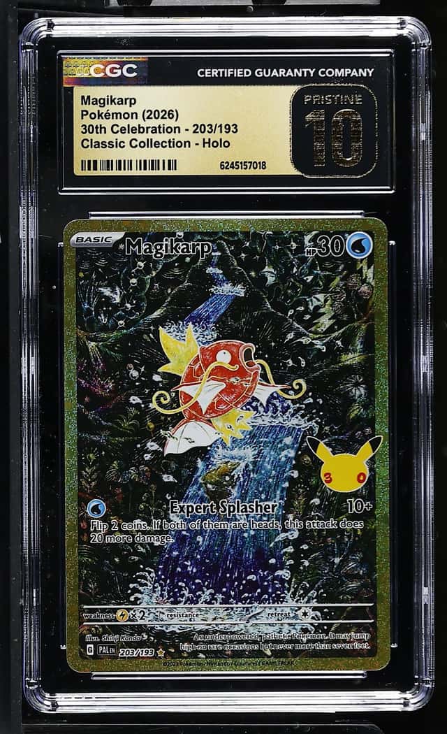 CGC 10 Pristine - Magikarp 203/193 Pokemon Celebrations 30th Anniversary Classic