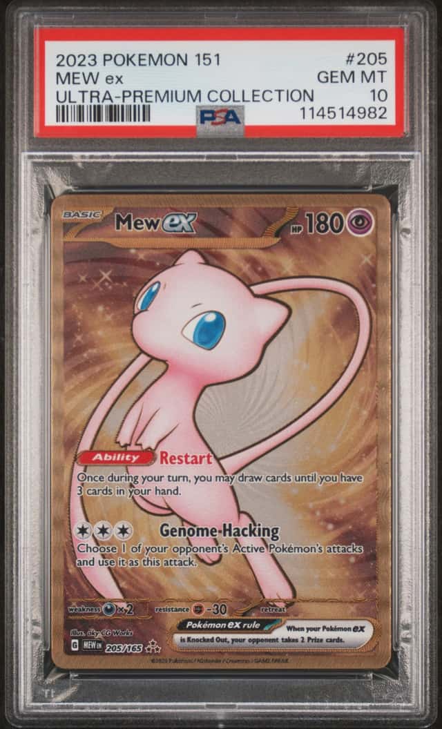 2023 Pokemon MEW EX #205/165 SV 151 Ultra-Premium Coll. Metal Frame EN PSA 10