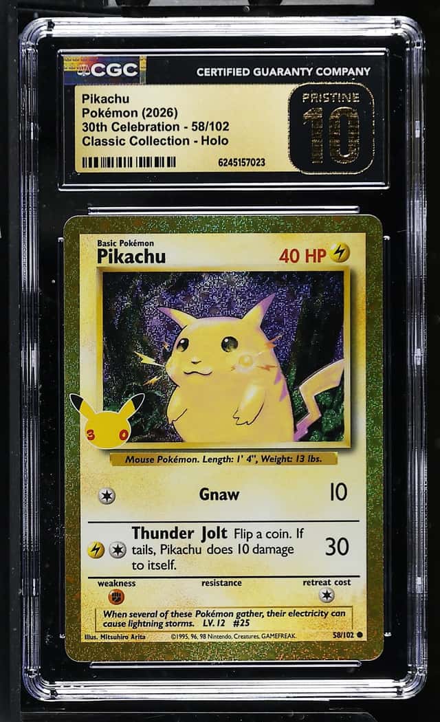 2026 Pokémon Pikachu 58/102 30th Celebration Holo CGC Pristine 10 Top Pop