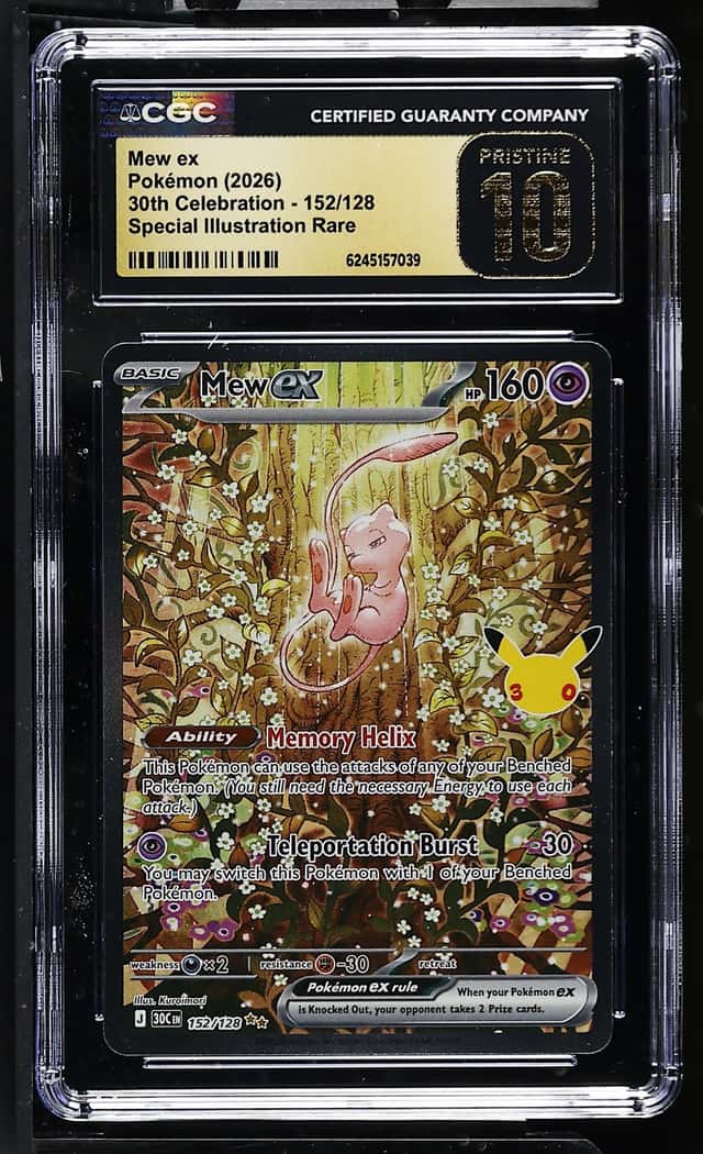 Pokémon Mew ex 2026 30th Celebration 152/128 Special Illus Rare CGC PRISTINE 10