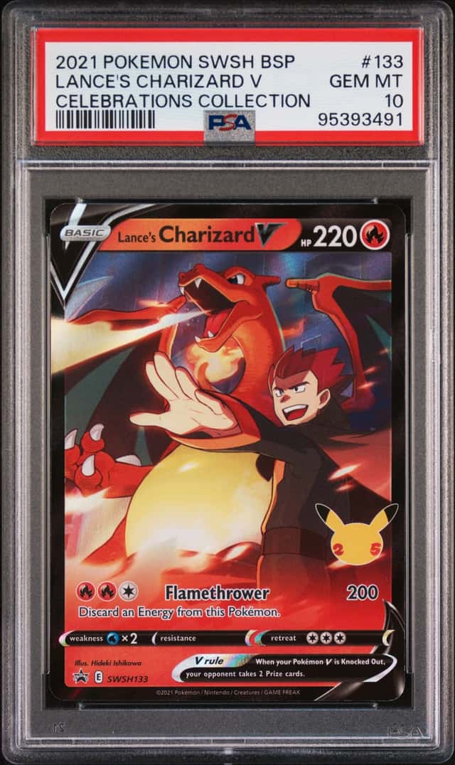Pokemon 2021 Lance's Charizard V SWSH133 Holo Promo PSA 10 Sword & Shield