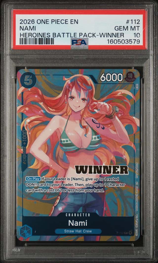 2026 ONE PIECE HEROINES BATTLE PACK WINNER #112 NAMI PSA 10