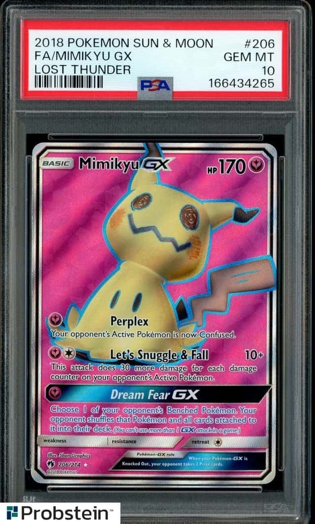 2018 Pokemon Sun & Moon Lost Thunder #206 FA Mimikyu GX PSA 10 GEM MINT