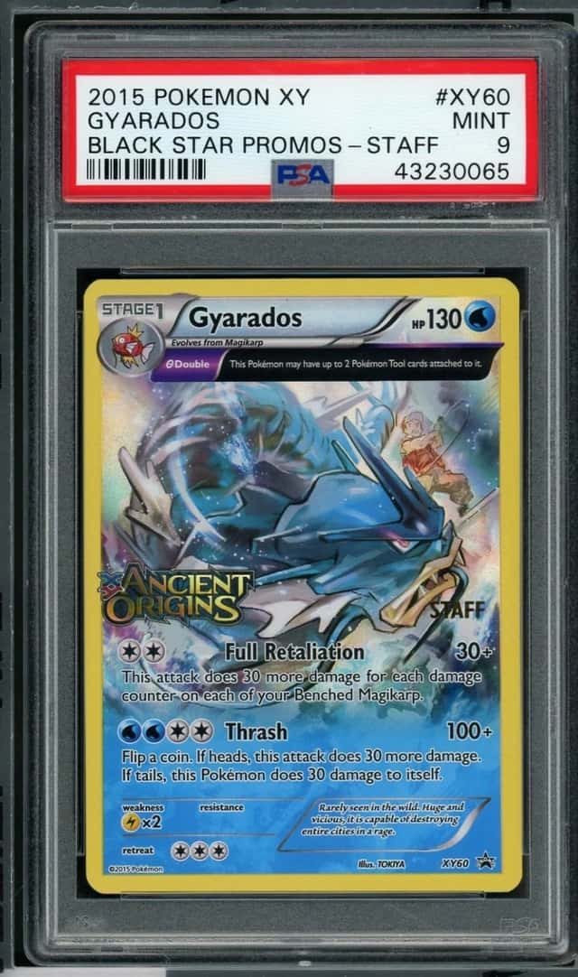 POKEMON GYARADOS-HOLO 2015 XY BSP #XY60 AOR PREREL-STAFF PSA 9