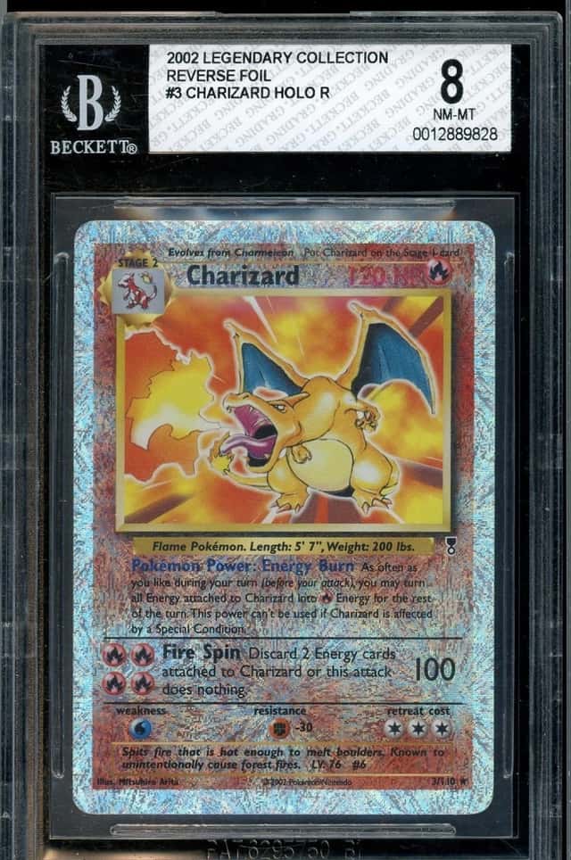 2002 Pokemon Legendary Collection #3 Charizard Holo Reverse Foil R BGS 8