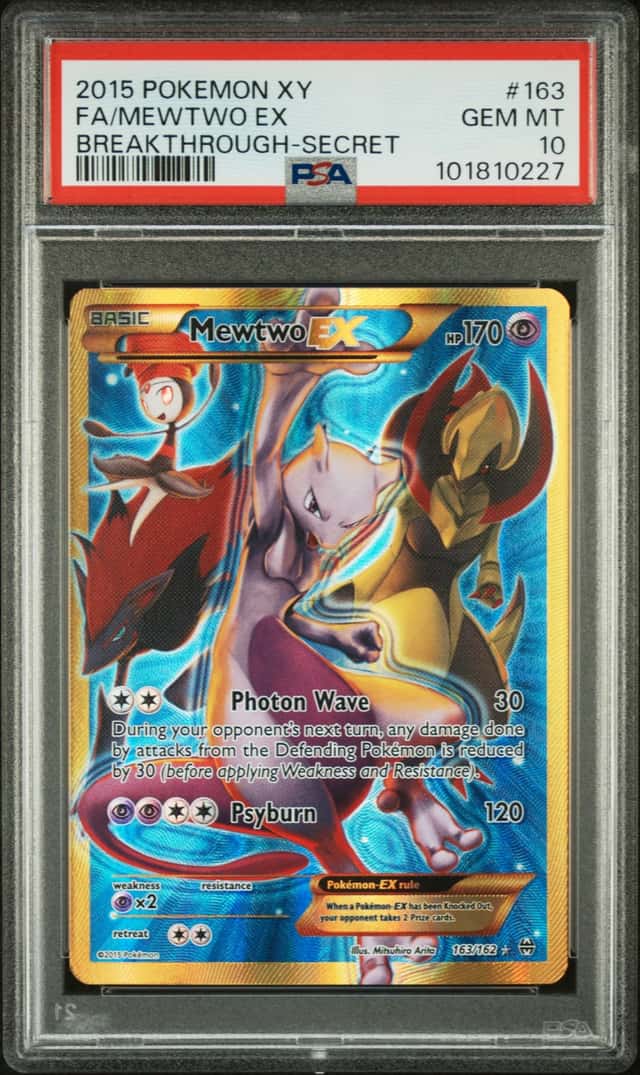 POKEMON MEWTWO EX 2015 XY BREAKTHROUGH #163 FA SECRET PSA 10