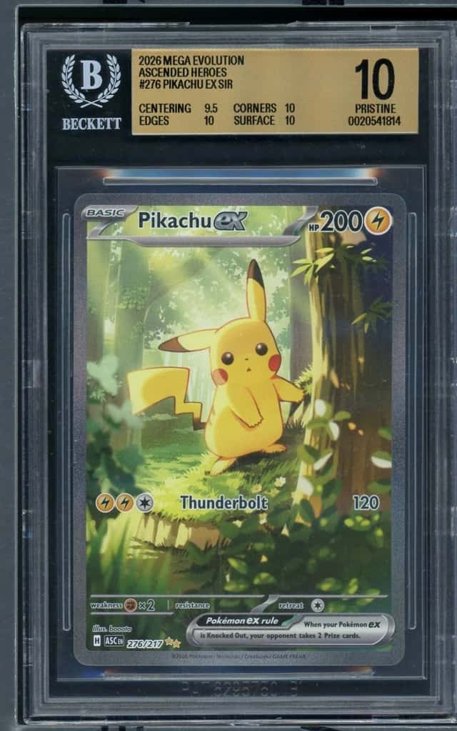 2026 Pokemon Mega Evolution Ascended Heroes Pikachu ex SIR BGS 10