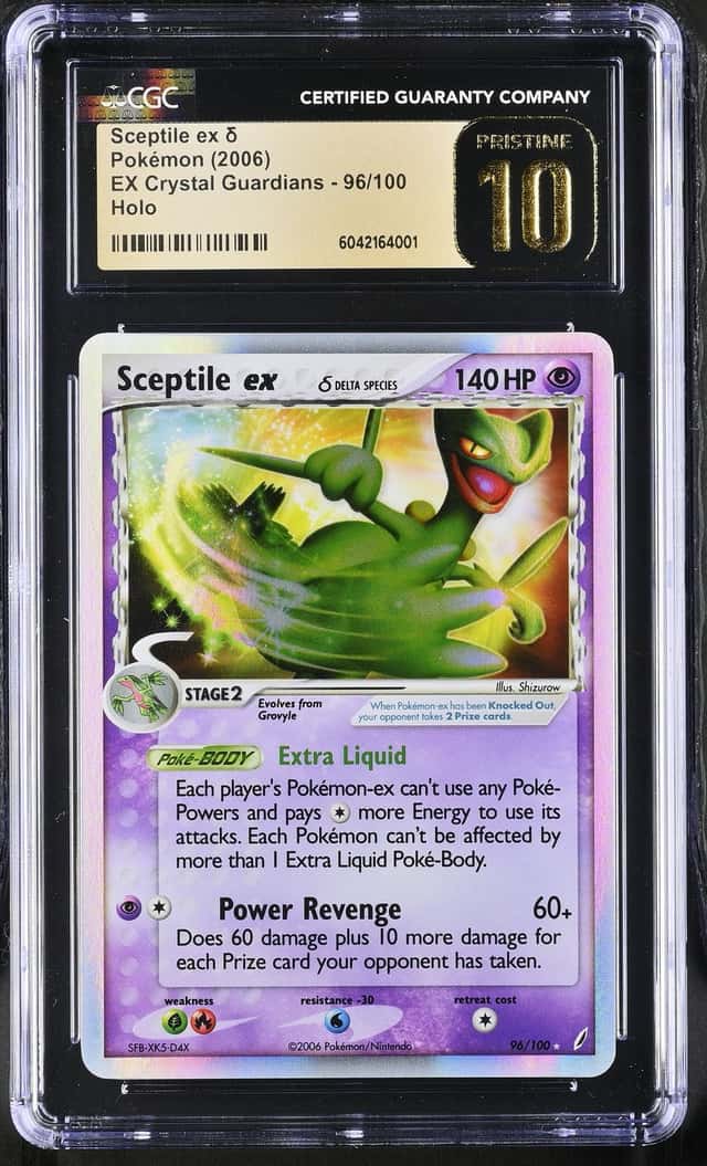 2006 Pokémon Sceptile ex δ Holo EX Crystal Guardians #96/100 CGC PRISTINE 10