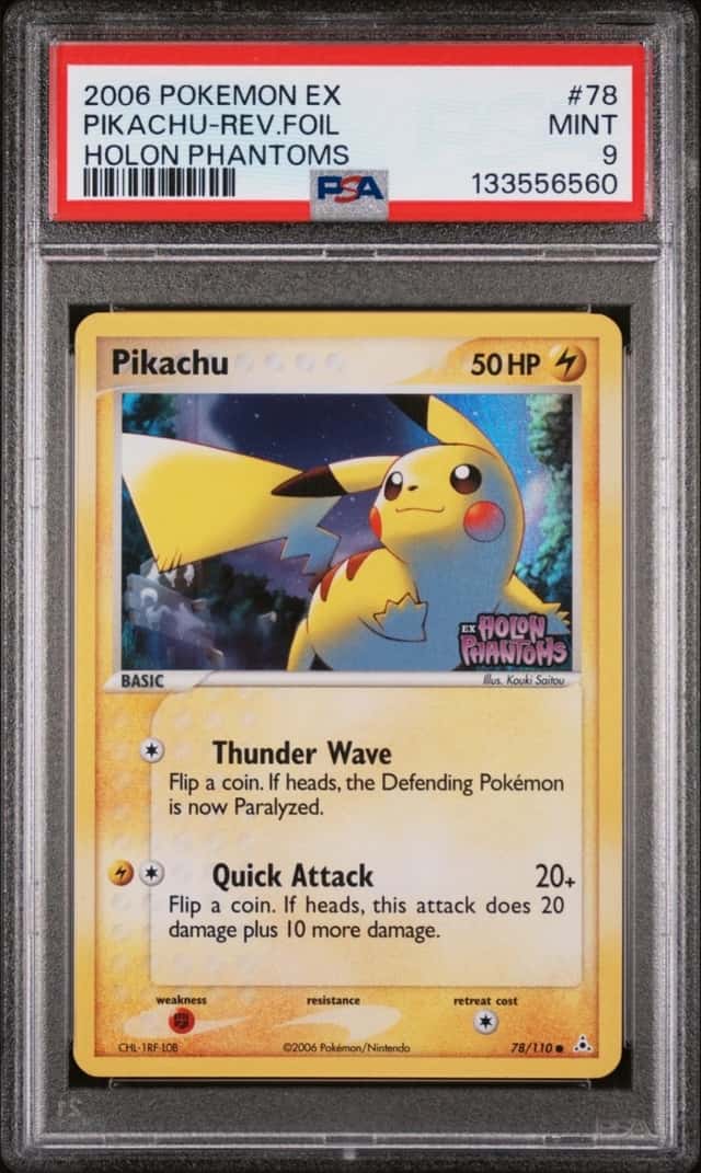 POKEMON PIKACHU-REV.FOIL 2006 EX HOLON PHANTOMS #78 PSA 9 