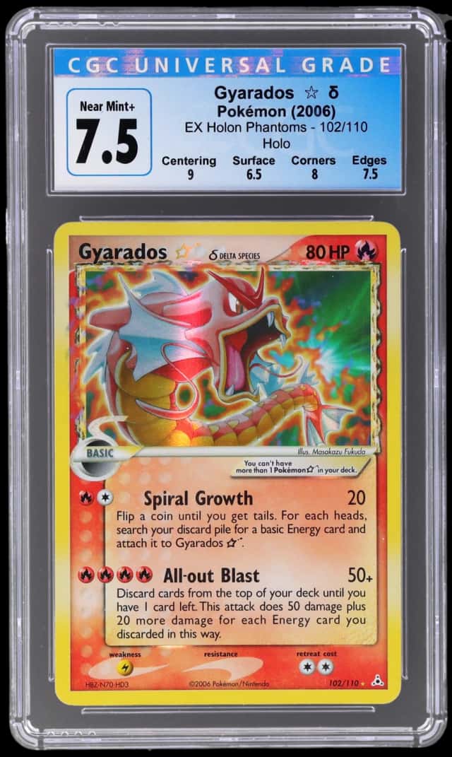 2006 Pokemon Ex Holon Phantoms Gold Star Holo Gyarados #102