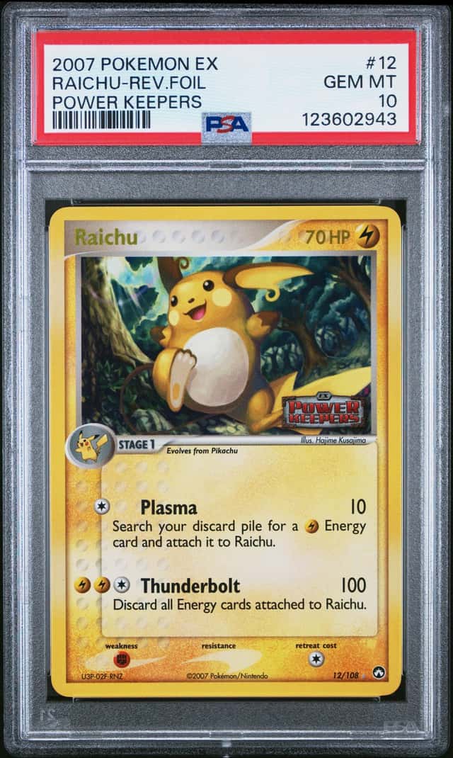 2007 Pokemon Ex Power Keepers Reverse Holo Raichu #12