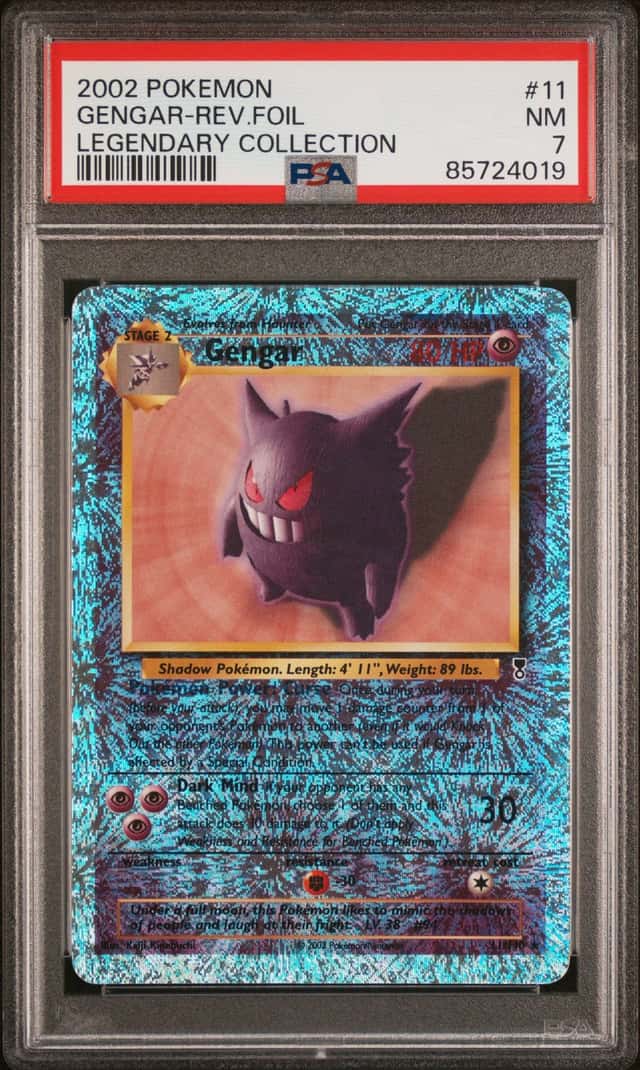 POKEMON GENGAR-REV.FOIL 2002 LEGENDARY COLLECTION #11 PSA 7