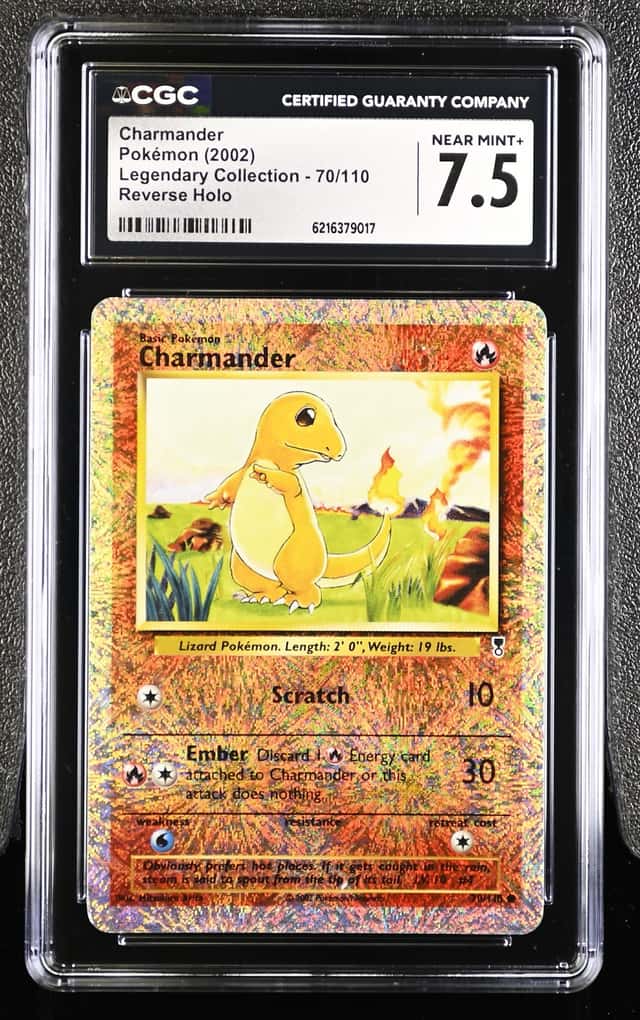 2002 POKEMON LEGENDARY COLLECTION REVERSE HOLO #70 CHARMANDER CGC 7.5