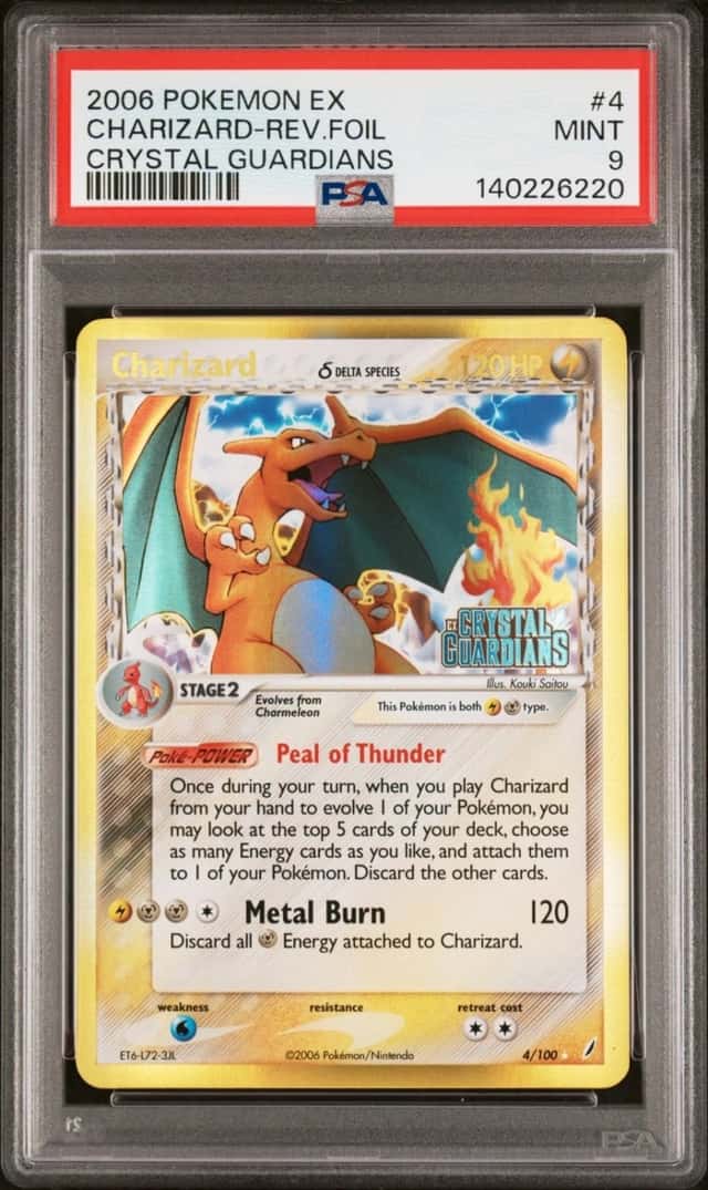 2006 POKEMON EX CHARIZARD-REV.FOIL CRYSTAL GUARDIANS #4 PSA 9