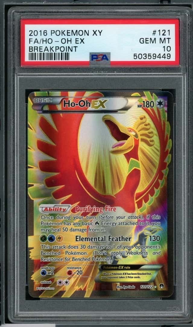 POKEMON FA/HO-OH EX 2016 XY BREAKPOINT #121 PSA 10