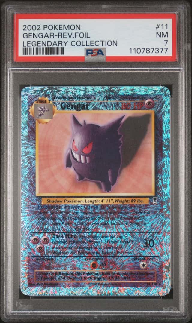 2002 POKEMON GENGAR-REV.FOIL LEGENDARY COLLECTION #1 PSA 7