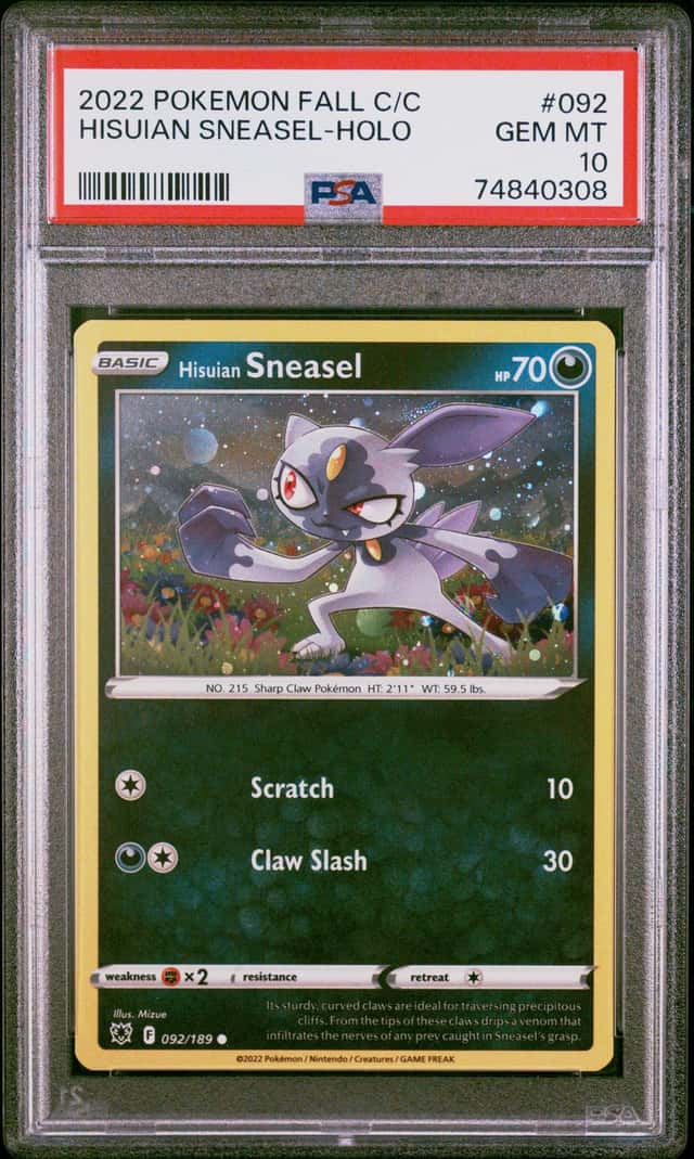 POKEMON SWSH Hisuian Sneasel Collector Chest Cosmo Holo PSA 10 Low POP 2 092/189