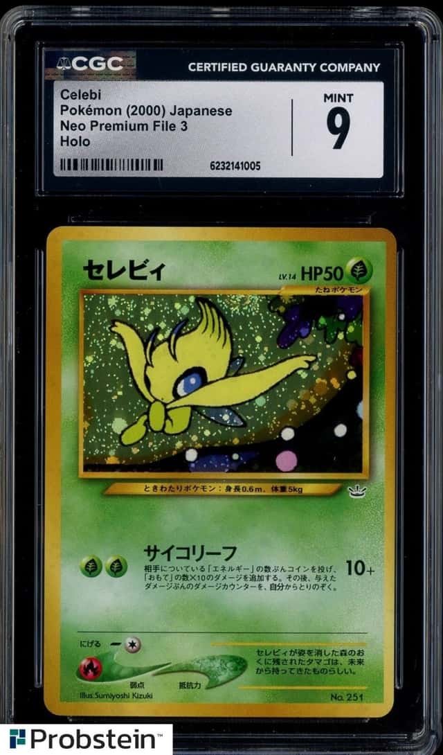2000 Pokemon Neo Premium File 3 Japanese #251 Celebi Holo CGC 9 MINT