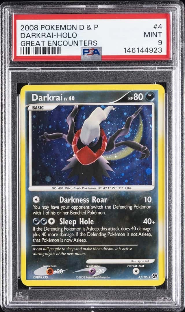2008 POKEMON DIAMOND & PEARL GREAT ENCOUNTERS #4 DARKRAI-HOLO PSA 9