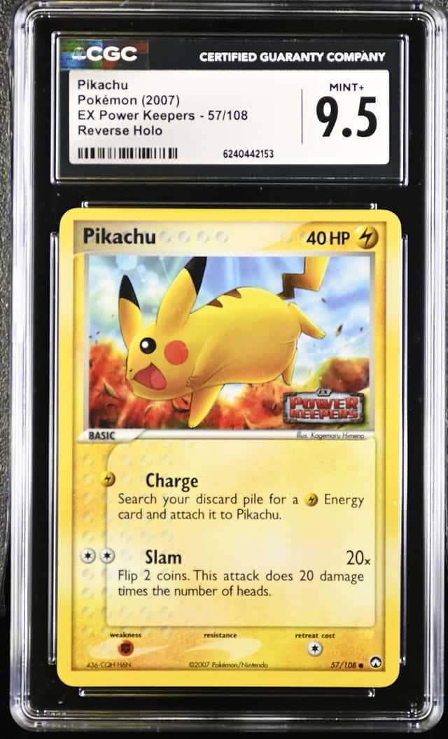 2007 Pokemon EX Power Keepers #57 Pikachu Reverse Holo CGC 9.5 MINT+
