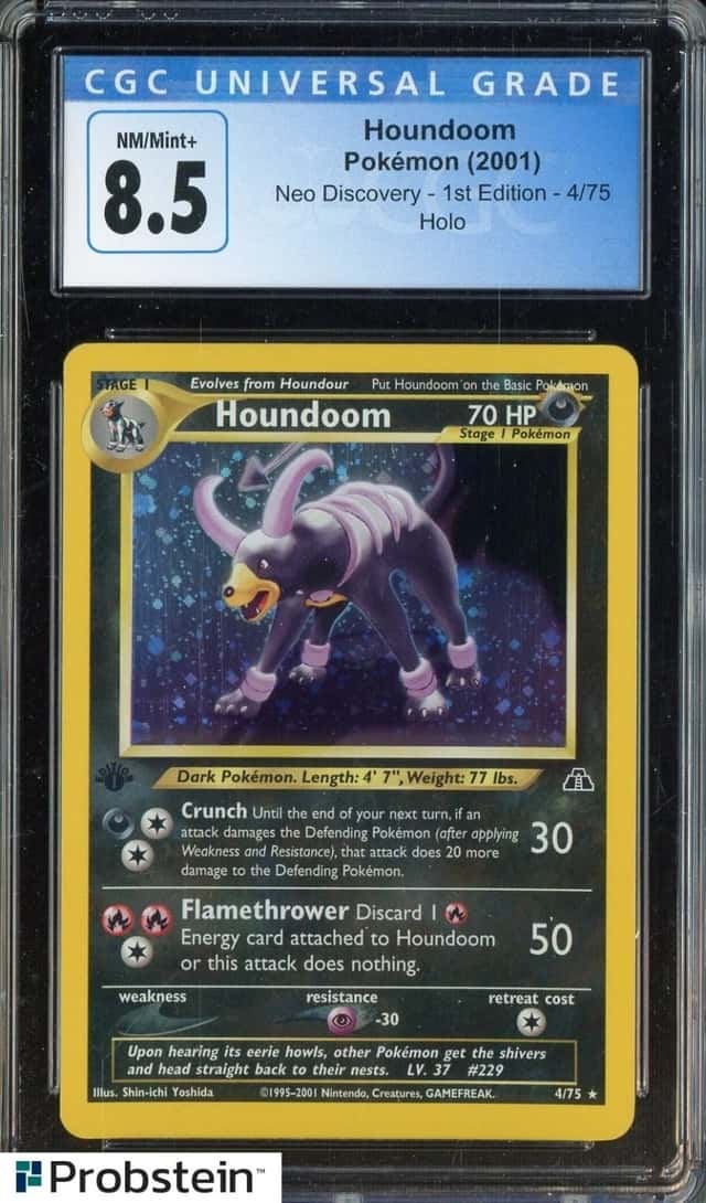 2001 Pokemon Neo Discovey 1st Edition 4/75 Houndoom Holo CGC 8.5