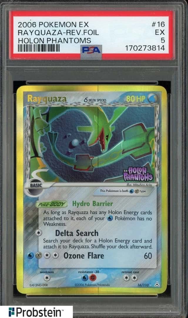 2006 Pokemon EX Holon PHantoms #16 Rayquaza Reverse Foil PSA 5 EX