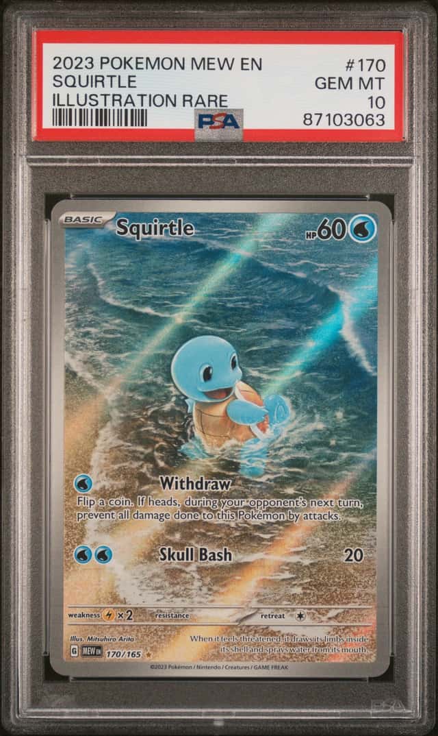 SQUIRTLE 2023 POKEMON 151 170/165 ILLUSTRATION RARE PSA 10 Q3963-7