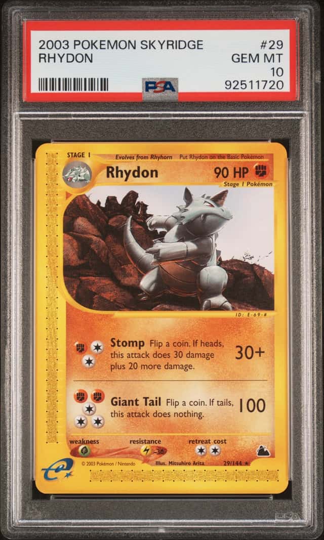 2003 Pokemon Skyridge Rhydon #29/144 PSA 10 GEM MINT