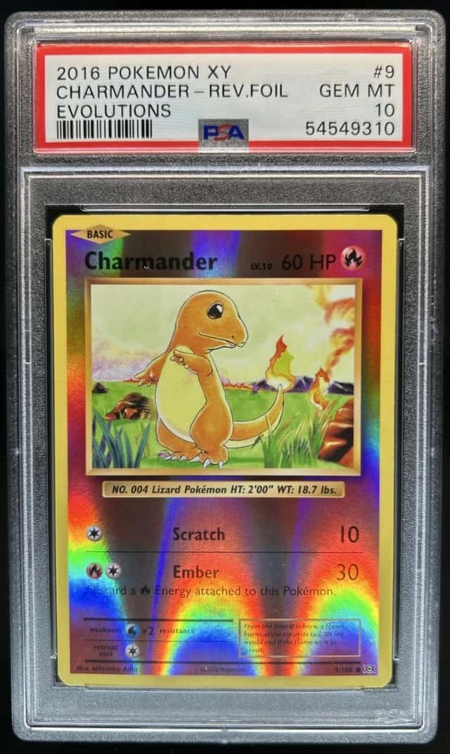 2016 Pokemon XY Evolutions Charmander Reverse Holo #9/108 PSA 10 GEM MINT
