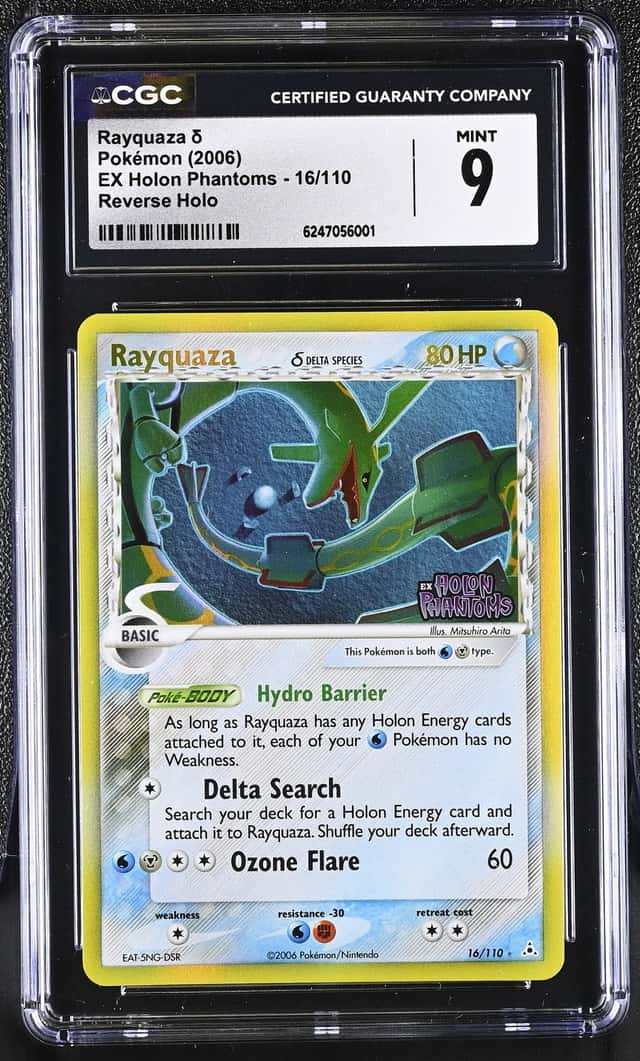 2006 Pokemon EX Holon Phantoms Rayquaza Delta Species Reverse Holo #16/110 CGC 9