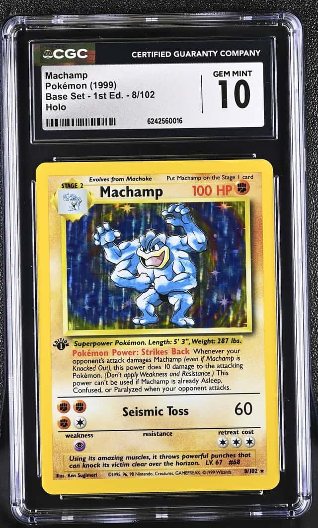 1999 Pokemon 1st Edition Machamp Holo #8/102 CGC 10 GEM MINT
