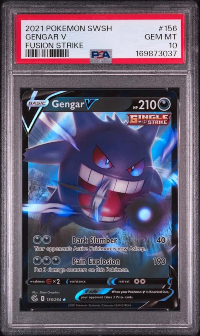 2021 POKEMON SWORD & SHIELD FUSION STRIKE #156 GENGAR V PSA 10
