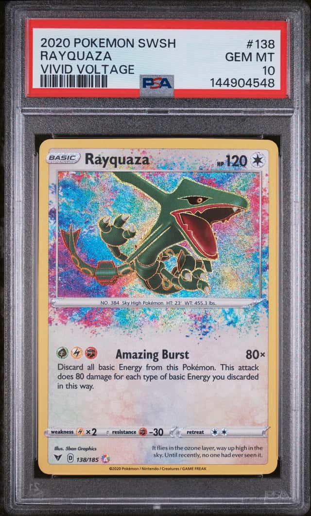 RAYQUAZA 2020 POKEMON VIVID VOLTAGE 138/185 AMAZING RARE PSA 10 Q3963-7
