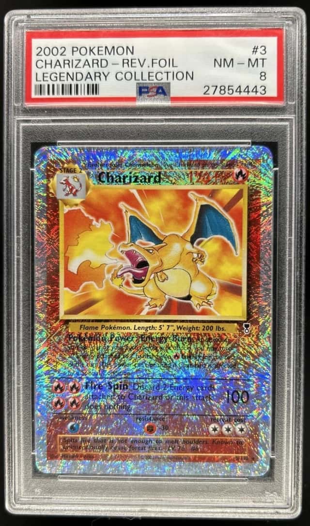 2002 Pokemon Legendary Collection Charizard Reverse Holo #3/110 PSA 8