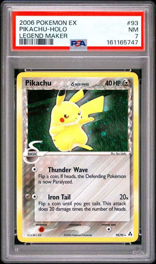 2006 POKEMON EX LEGEND MAKER #93 PIKACHU-HOLO PSA 7