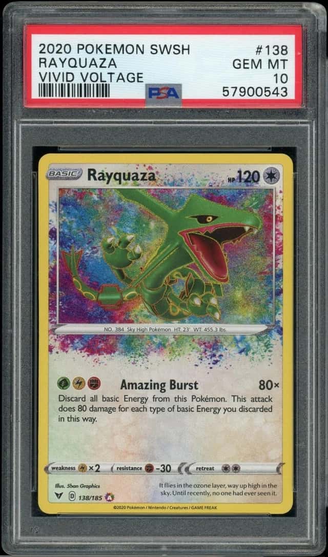 RAYQUAZA 138/185 VIVID VOLTAGE POKEMON PSA 10 GEM MINT