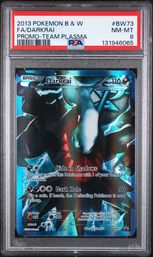 2013 POKEMON BLACK STAR PROMO DARKRAI #BW73 FULL ART PSA 8 NM-MT