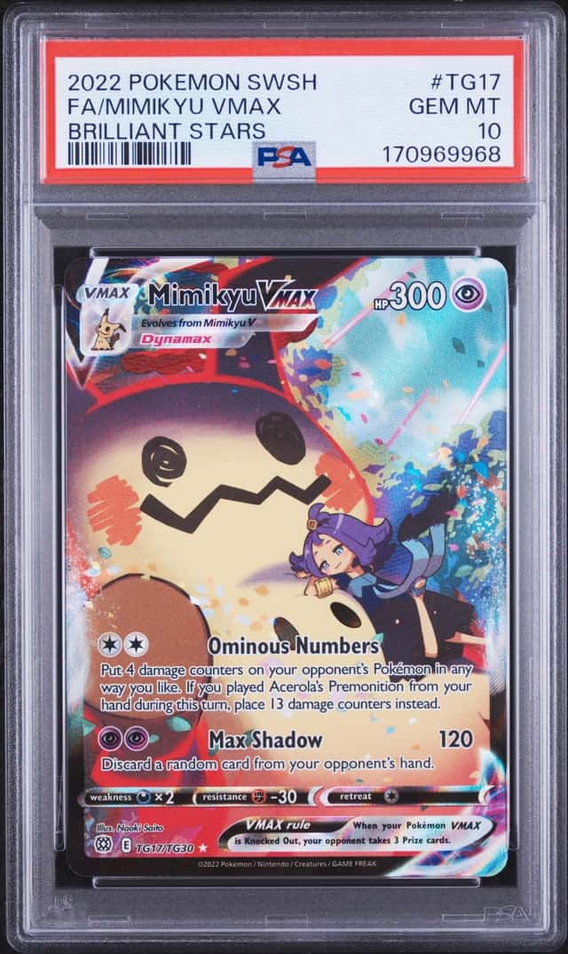 2022 Pokemon Mimikyu VMAX #TG17 Trainer Gallery Brilliant Stars PSA 10