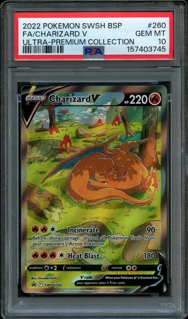 2022 POKEMON SWSH BLACK STAR PROMO #260 FULL ART/CHARIZARD V PSA 10 GEM MINT