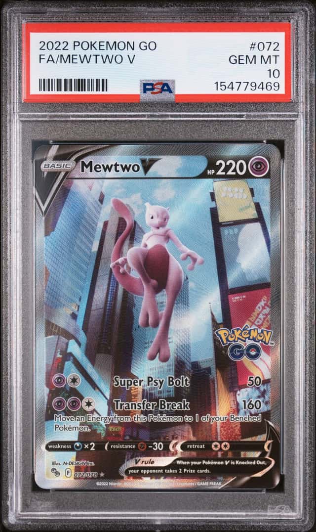 MEWTWO V 2022 POKEMON GO 072/078 FULL ART PSA 10 Q3963-7