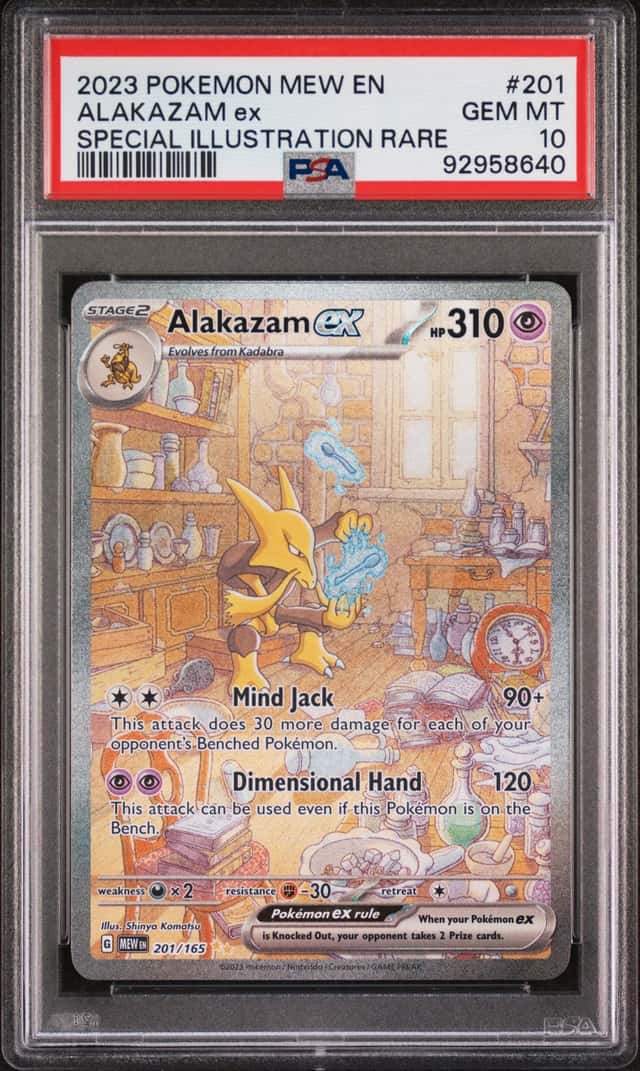 ALAKAZAM EX 2023 POKEMON 151 201/165 SPECIAL ILLUSTRATION RARE PSA 10 Q3963-7